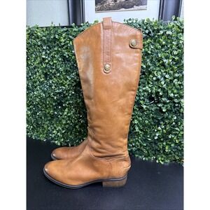 SAM EDELMAN 'Penny' Womens Whiskey Leather Tall Riding Boot SIZE 7.5 M